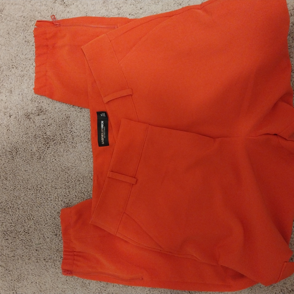 Bright Orange High-Waisted Formal Jogger